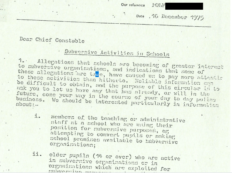 'Subversion in Schools'