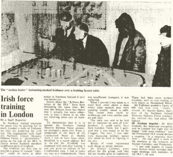 The Times newspaper report on the NMDF in 1972.