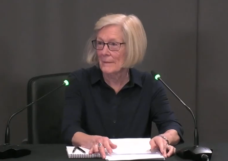 Liz Leicester, giving evidence at the Inquiry, 13 May 2022.